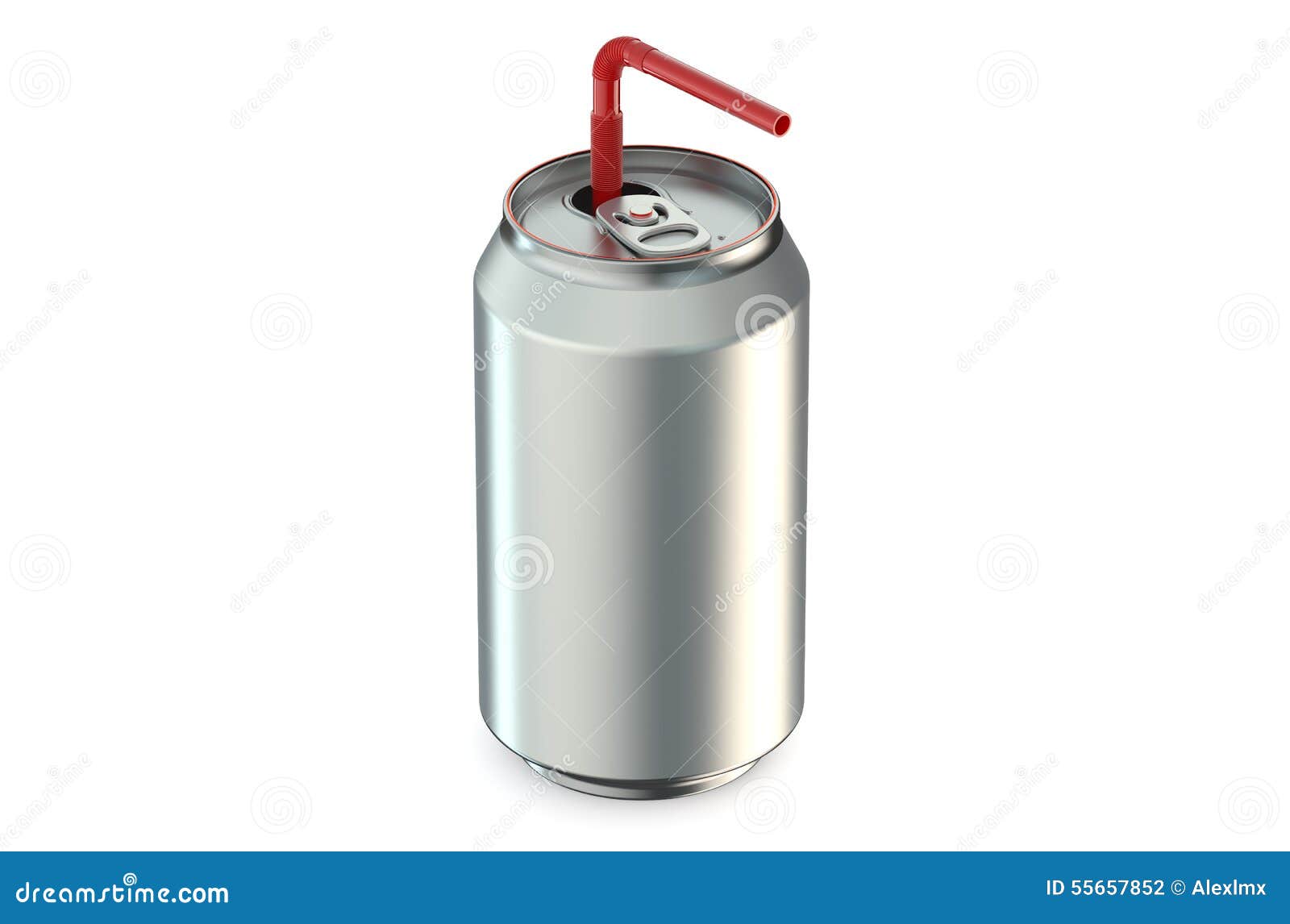 One Metallic Can with the Ring Pull and Straw Stock Illustration Illustration of ring, cold