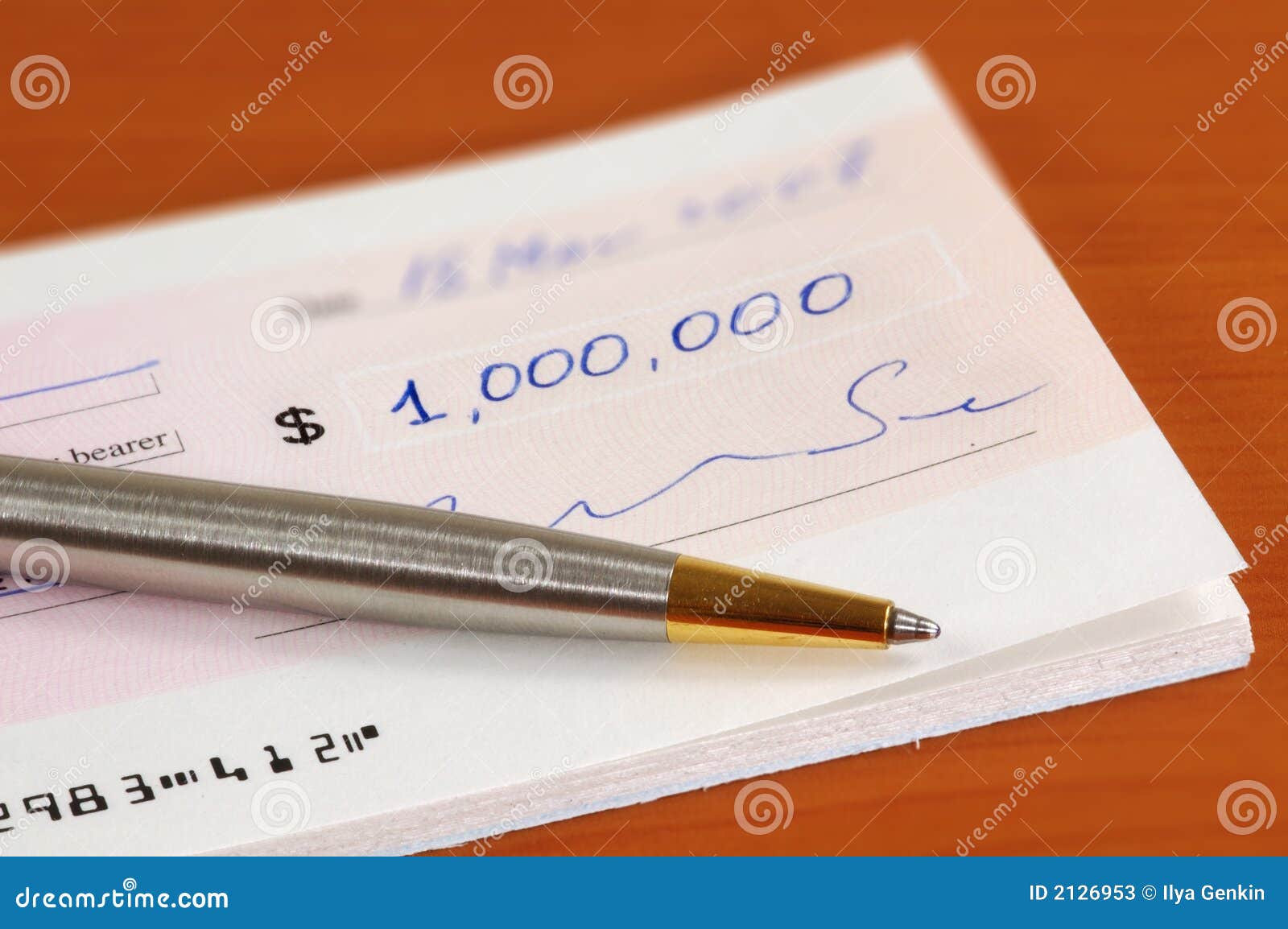 One million dollars cheque stock image. Image of commerce - 2126953