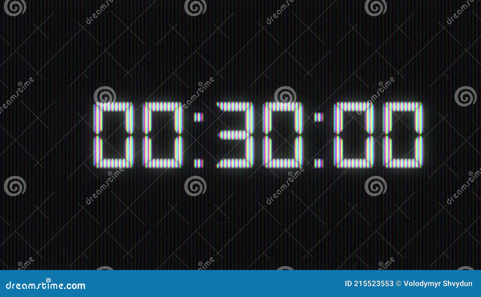 Countdown Timer With White Digital Numbers On Black Background