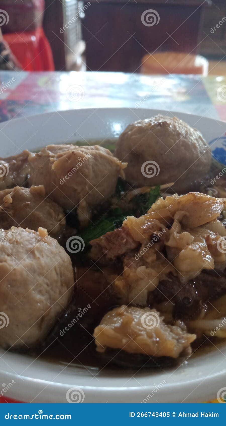 One of the Most Popular Foods in Indonesia is Meatballs Stock Image
