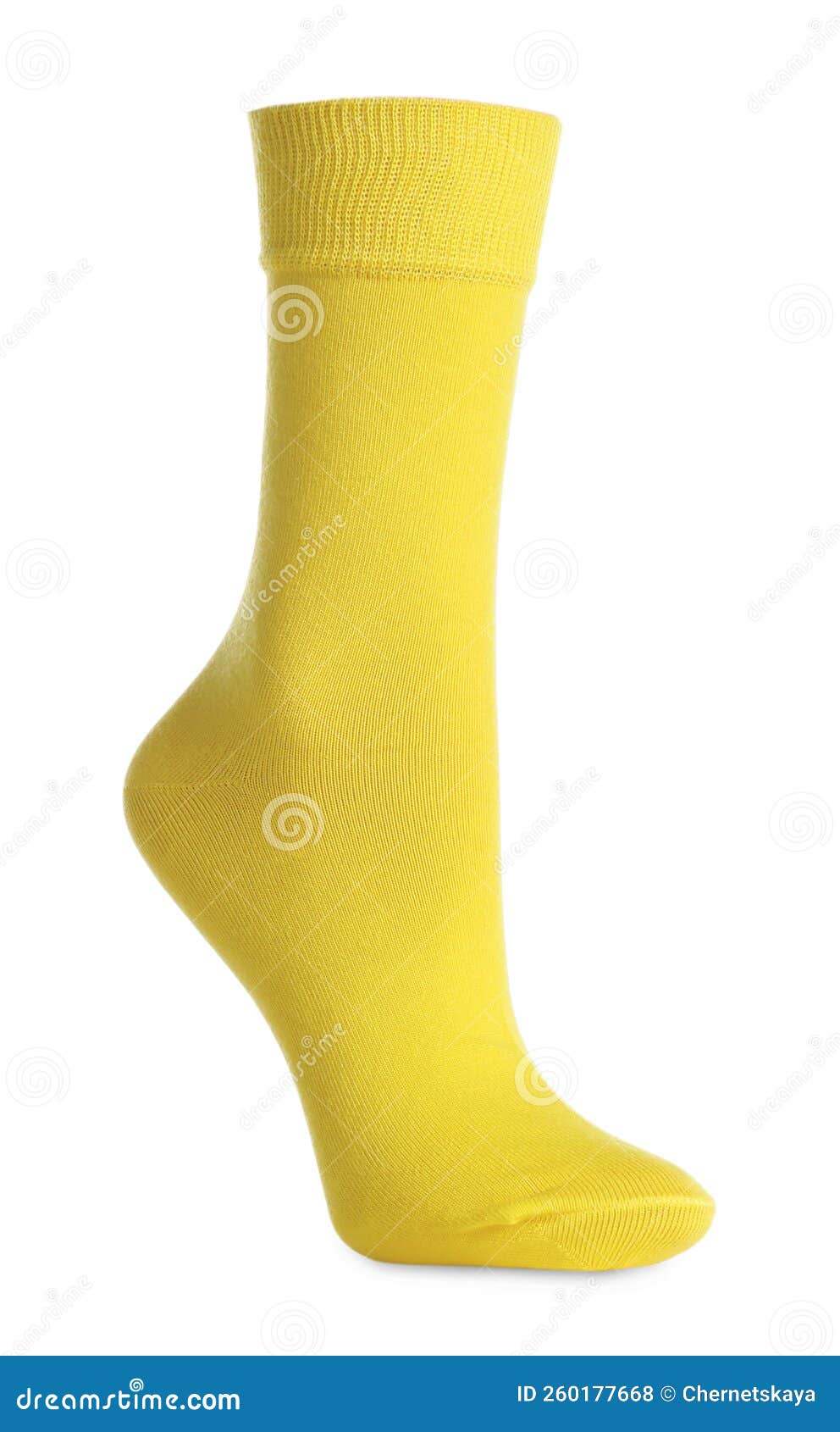 One New Yellow Sock Isolated on White Stock Photo Image of clothing