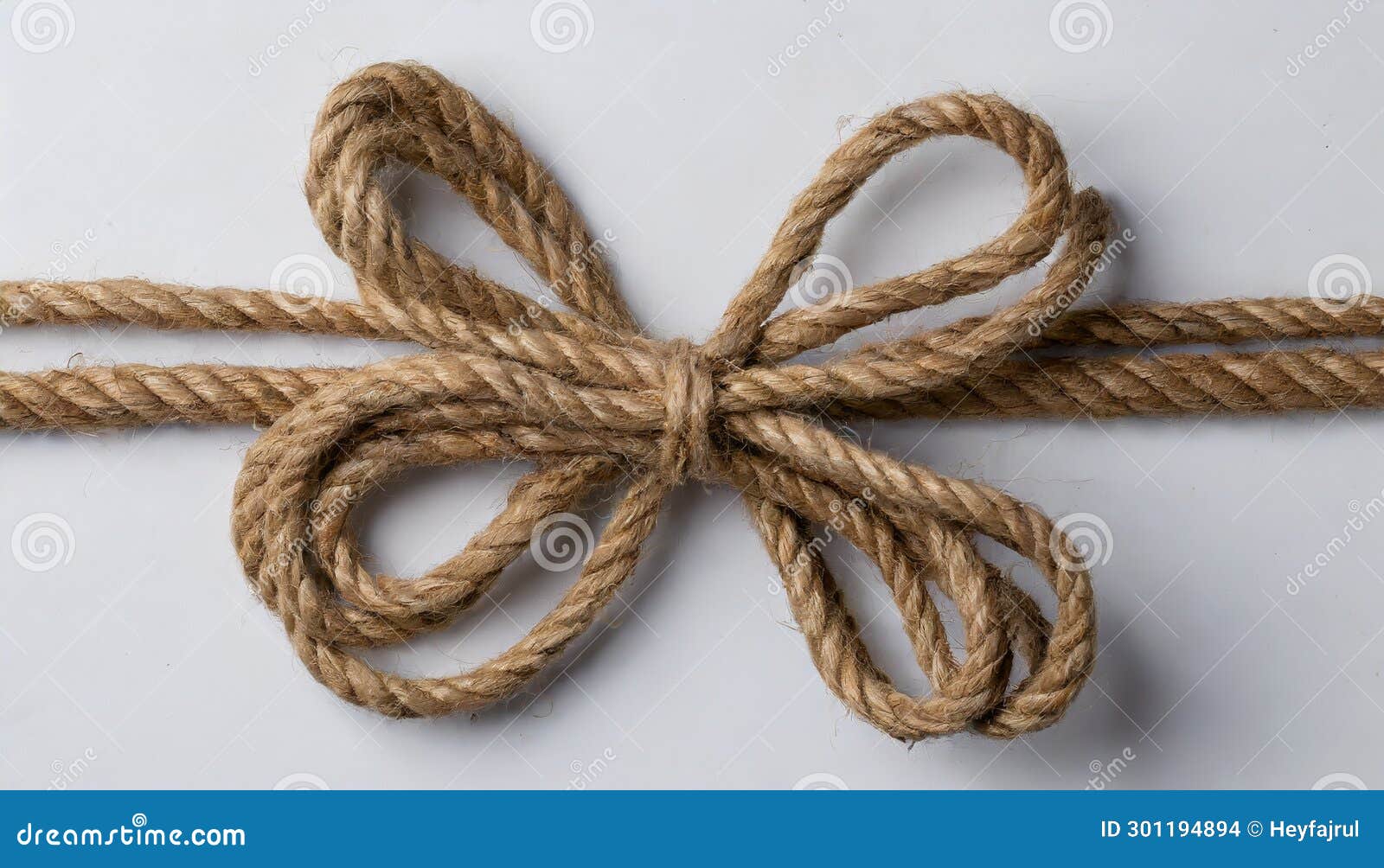 One Old Rope Bow Twine on White Background Stock Illustration