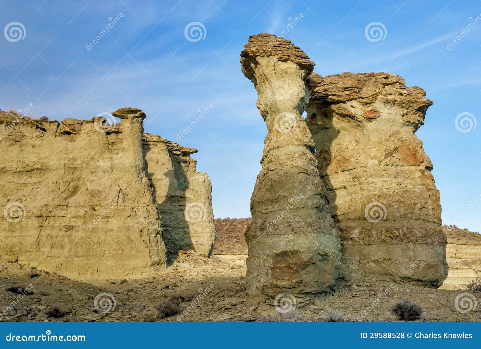 One Pair of Pillars at Rome Oregon Stock Photo Image of prairie