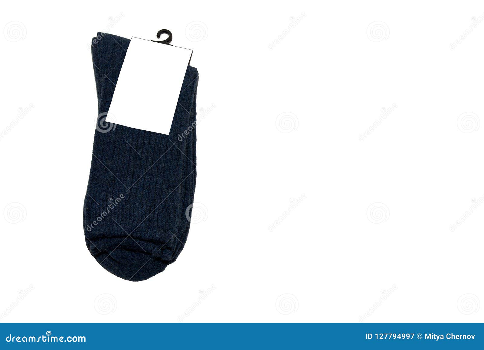 One Pair of Socks with Label, Price Tag on White Background. Stock ...