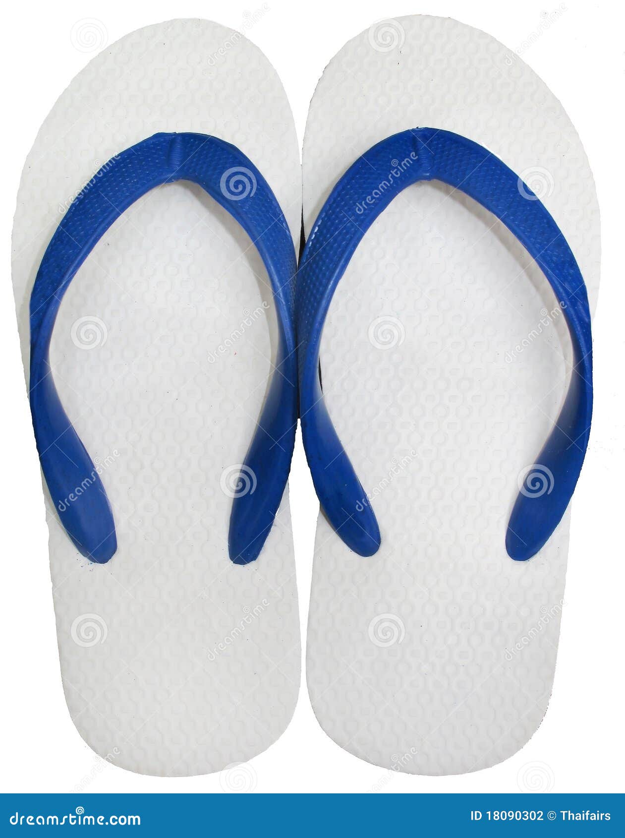 One Pairs Flip Flops White Color Isolated on White Stock Photo - Image ...
