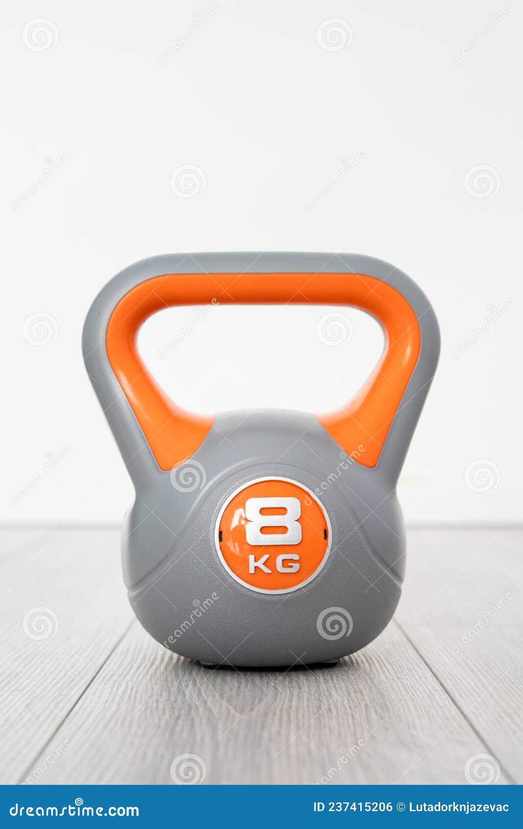 One Plastic Kettlebell Weight 8 Kg Gray and Orange Training Equipment on  the Floor Stock Photo - Image of exercising, exercise: 237415206