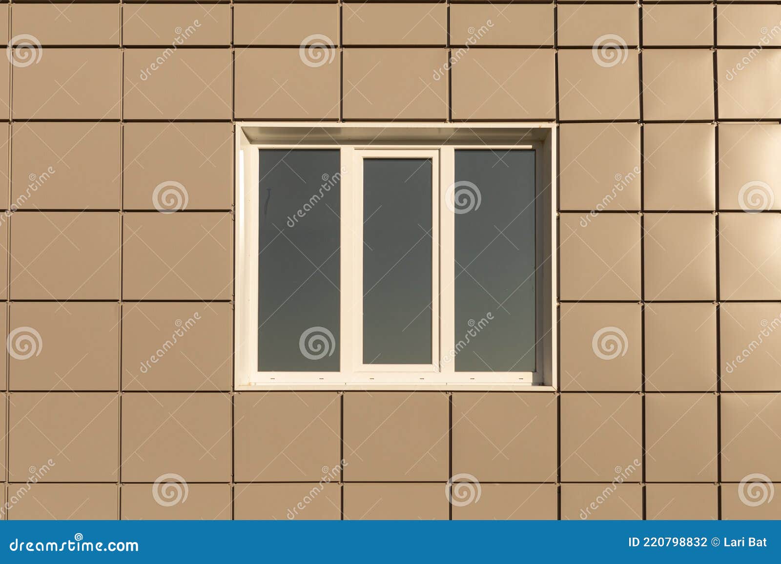 One Plastic on the Wall of a Building with a Ventilated Facade Stock