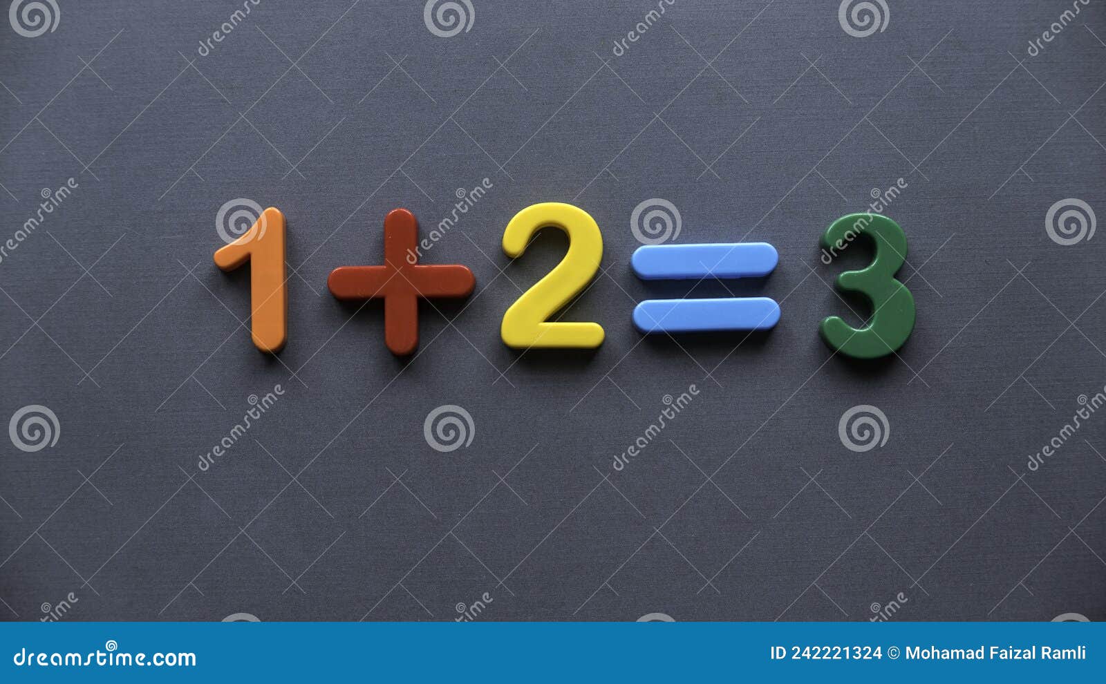 Three Minus Two Equals One Shown Stock Photo 140841349