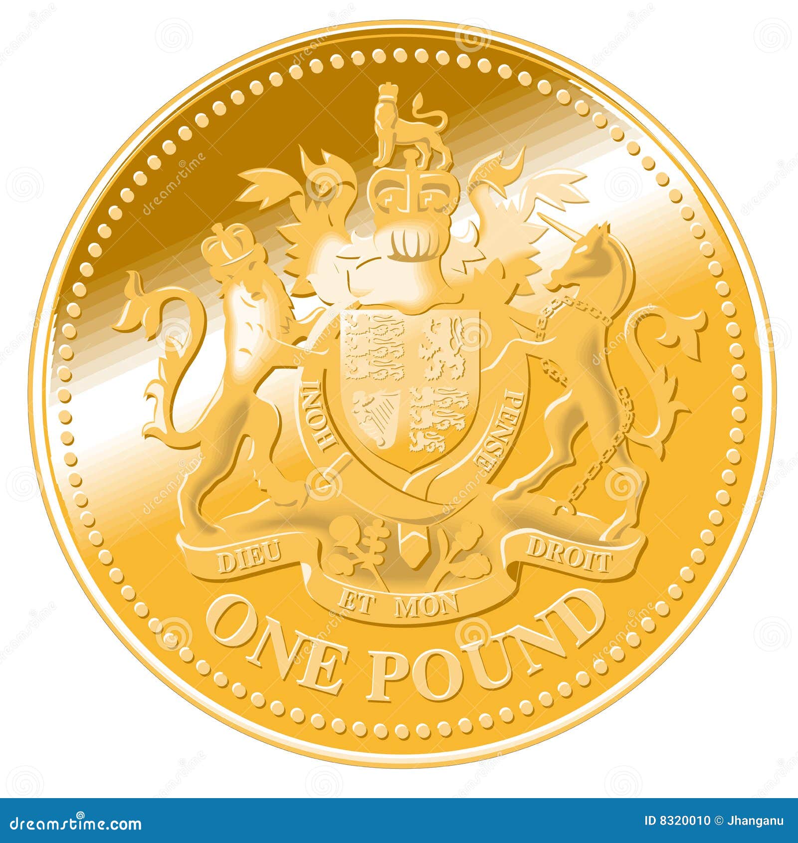 one pound detailed  coin