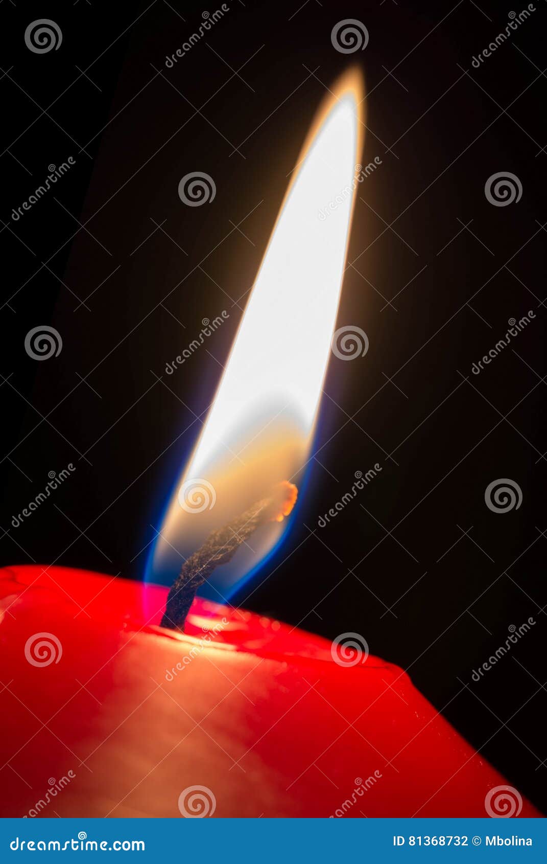 One Red Candle Flame at Night Macro Stock Photo Image of candlelight