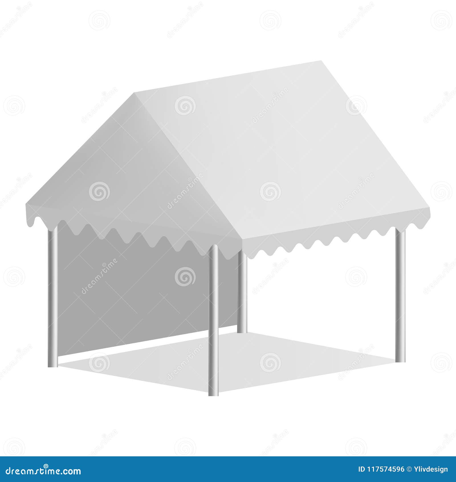 One Side Tent Mockup, Realistic Style Stock Vector - Illustration of ...