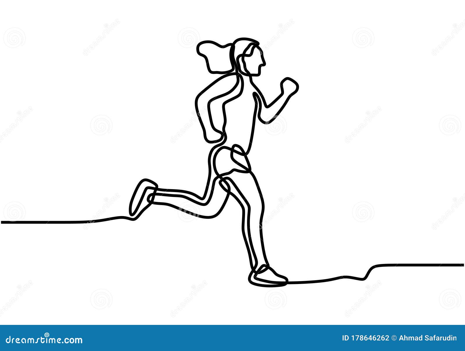 One Line Drawing Athlete Running Fast Stock Vector (Royalty Free)  1315096901, Shutterstock