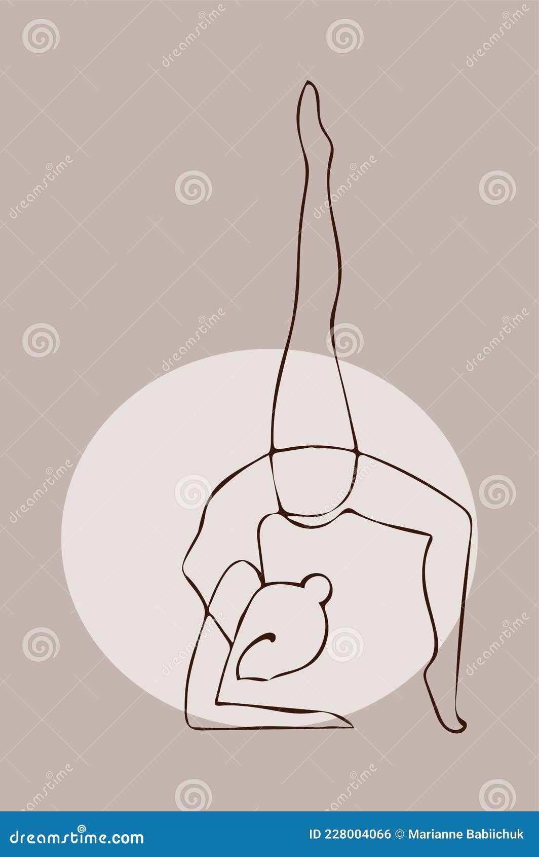 One Single Line Drawing Young Beauty Gymnast Girl Exercising Rhythmic ...