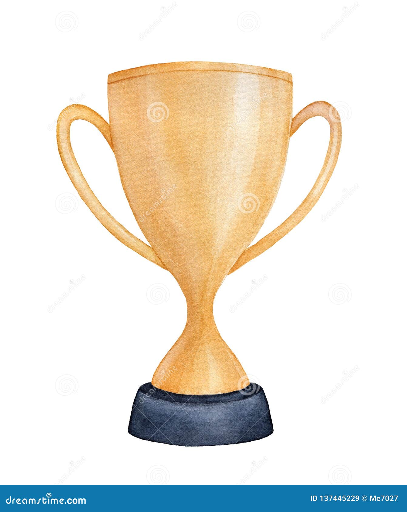 Champion Golden Trophy Cup Watercolour Sketch. Stock Illustration of celebrate, element: 137445229