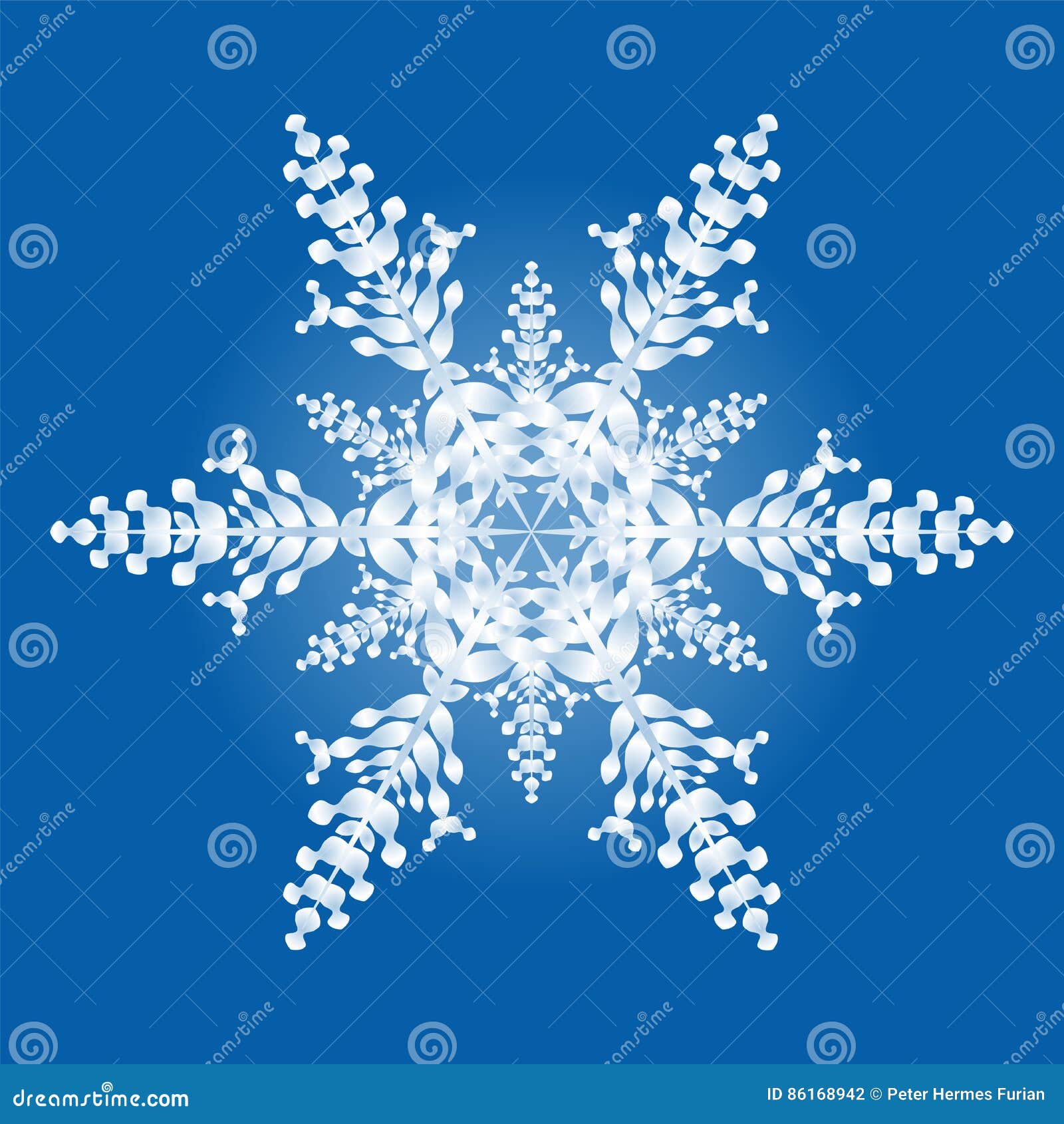 Download One Snowflake On Blue Background Stock Vector ...