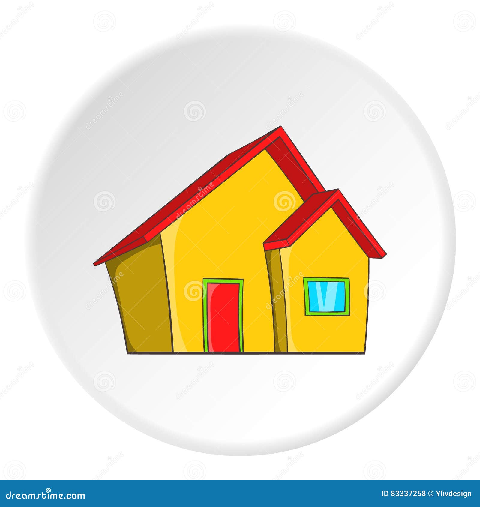One Storey House Icon, Cartoon Style Stock Vector - Illustration of ...