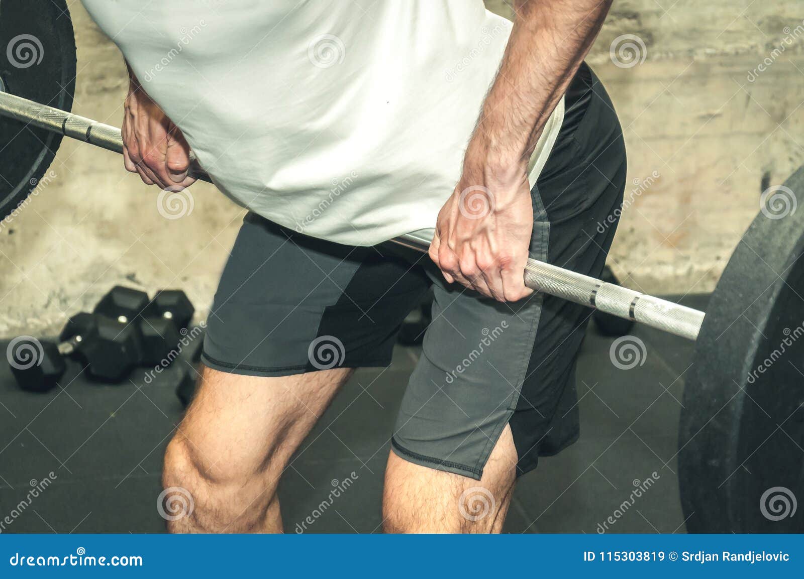 One Strong Muscular Man Barbell Weight Lifting Workout In One Strong Muscular Man Barbell Weight Lifting Workout In