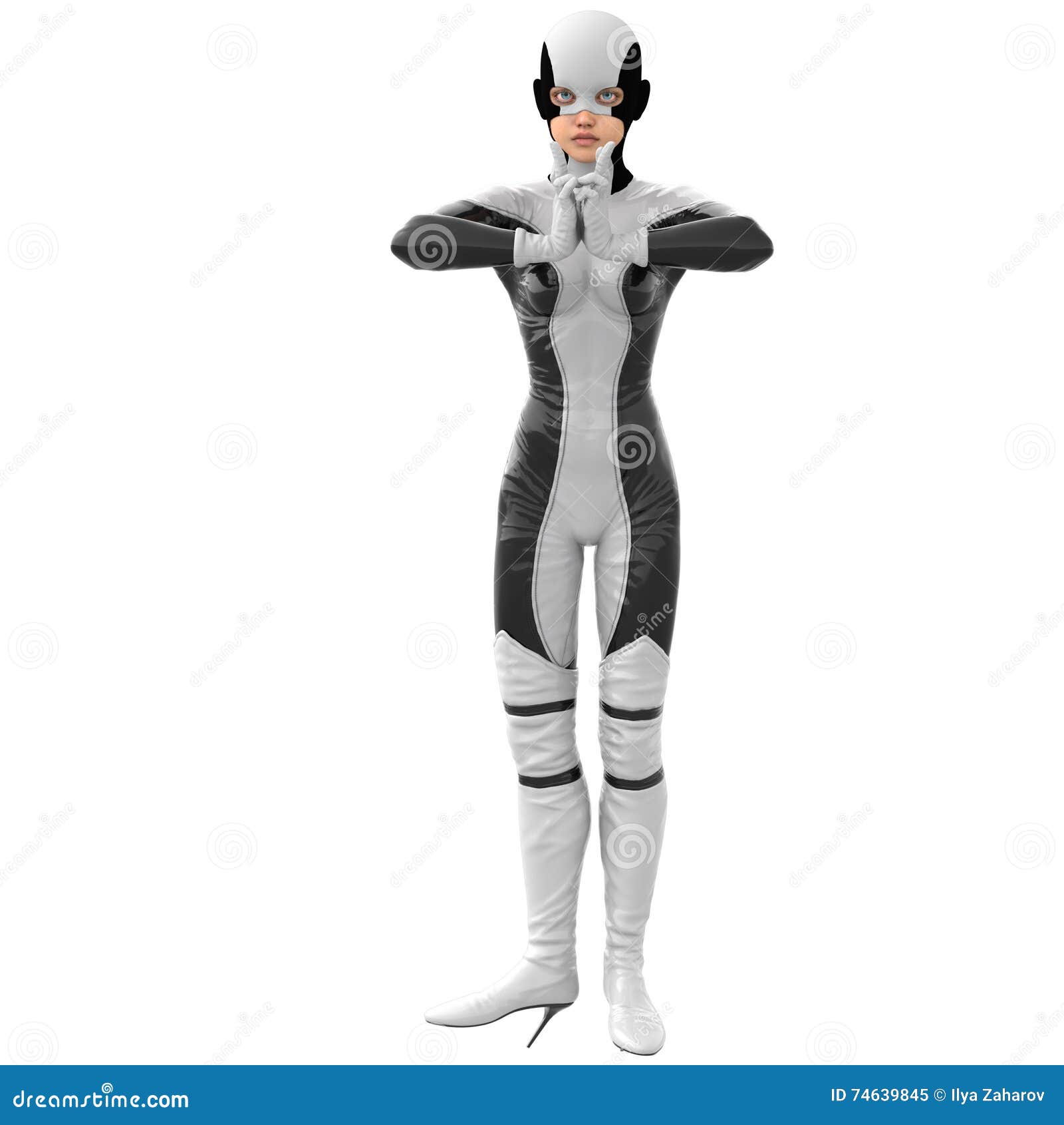 One Teenage Girl In A White Dark Super Suit Standing In A Wary Pose Head Raised Up Stock Illustration Illustration Of Vogue Model One Teenage Girl In A White Dark Super Suit Standing In A Wary Pose Head Raised Up Stock Illustration Illustration Of Vogue Model