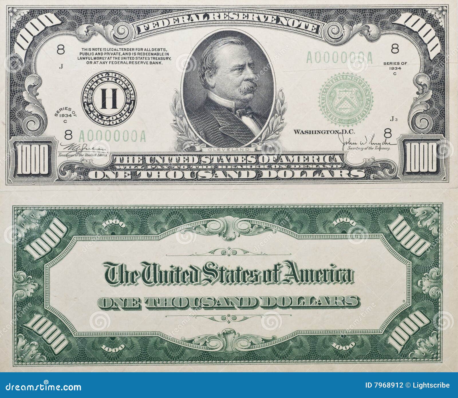 one dollar bill front and back