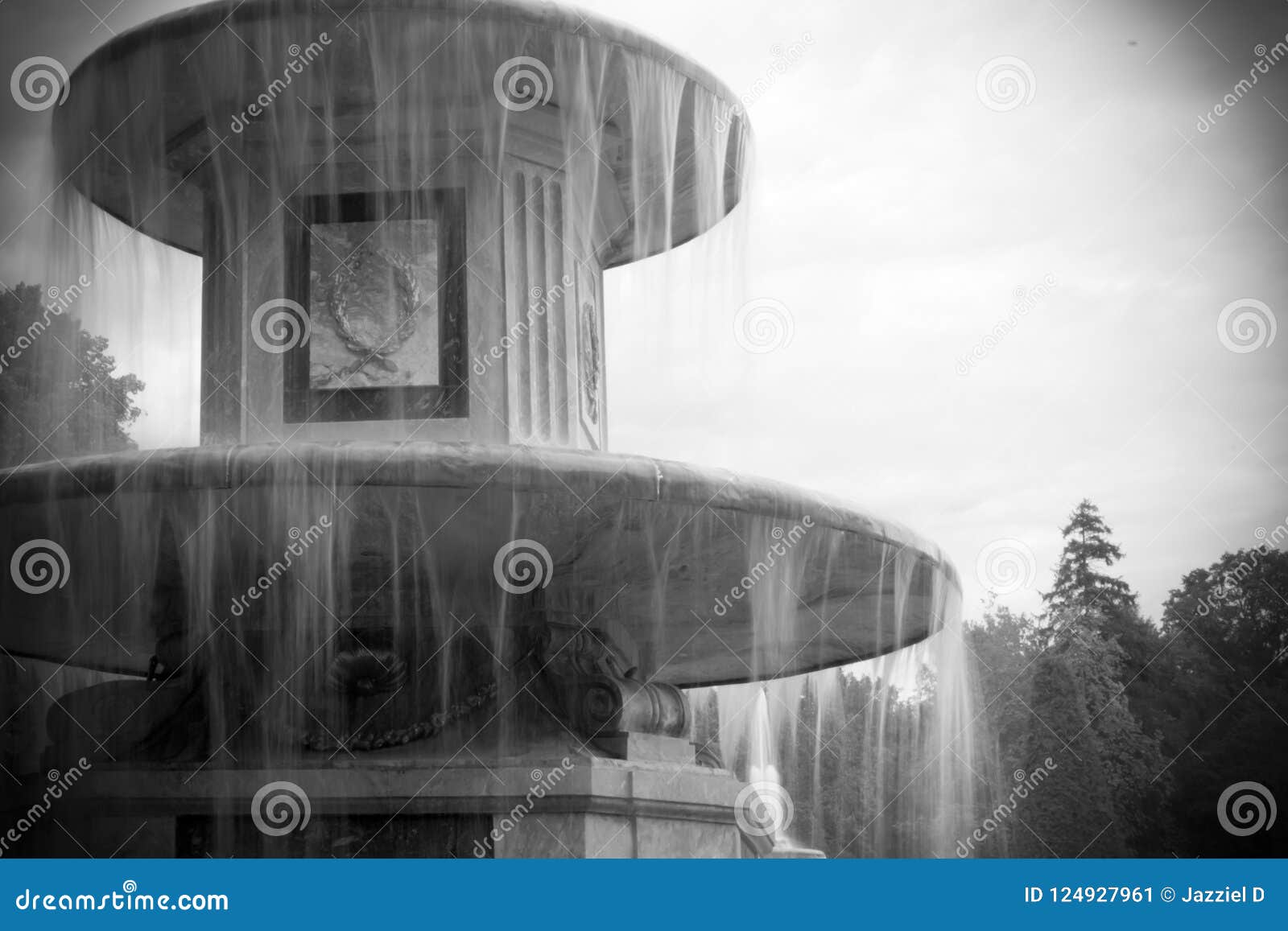 one of the two roman fountains in peterhof, russia