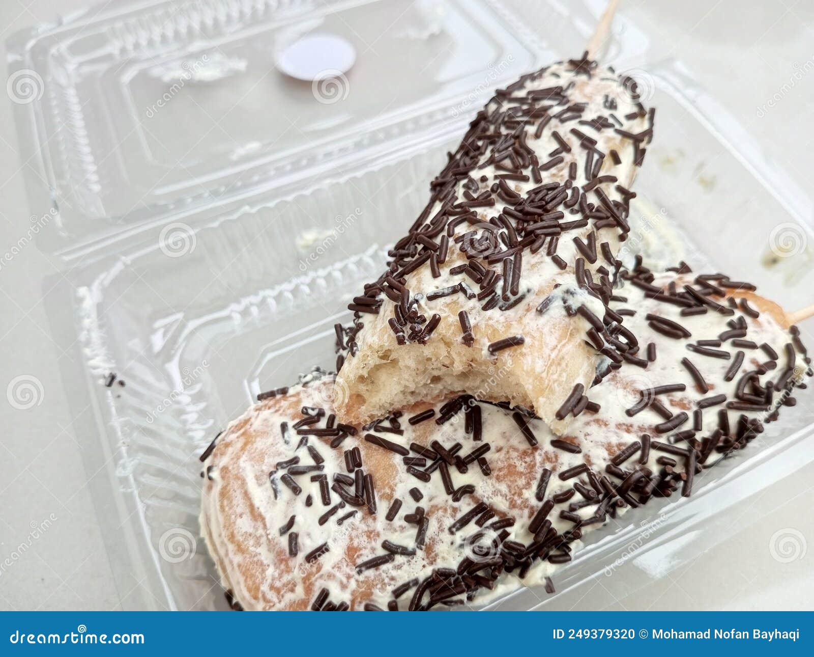 one of the typical indonesian street food which is usually called a skewer donut with many variations of toppings