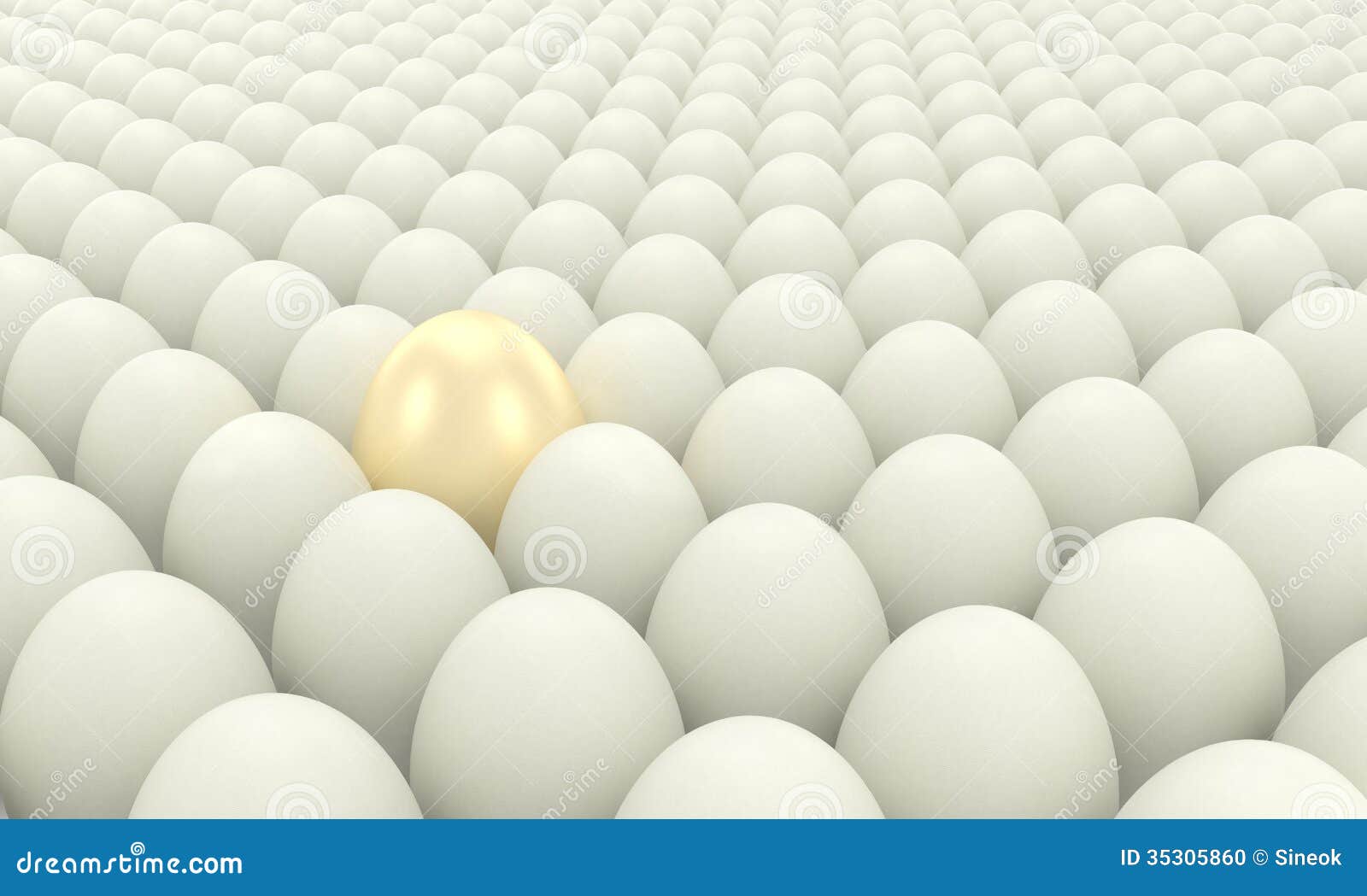 Golden egg among ordinary eggs. 3d image. Isolated white background Stock  Photo - Alamy