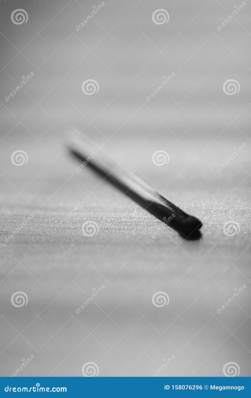 One Used Match on the Table, Black and White Photo Stock Photo - Image ...