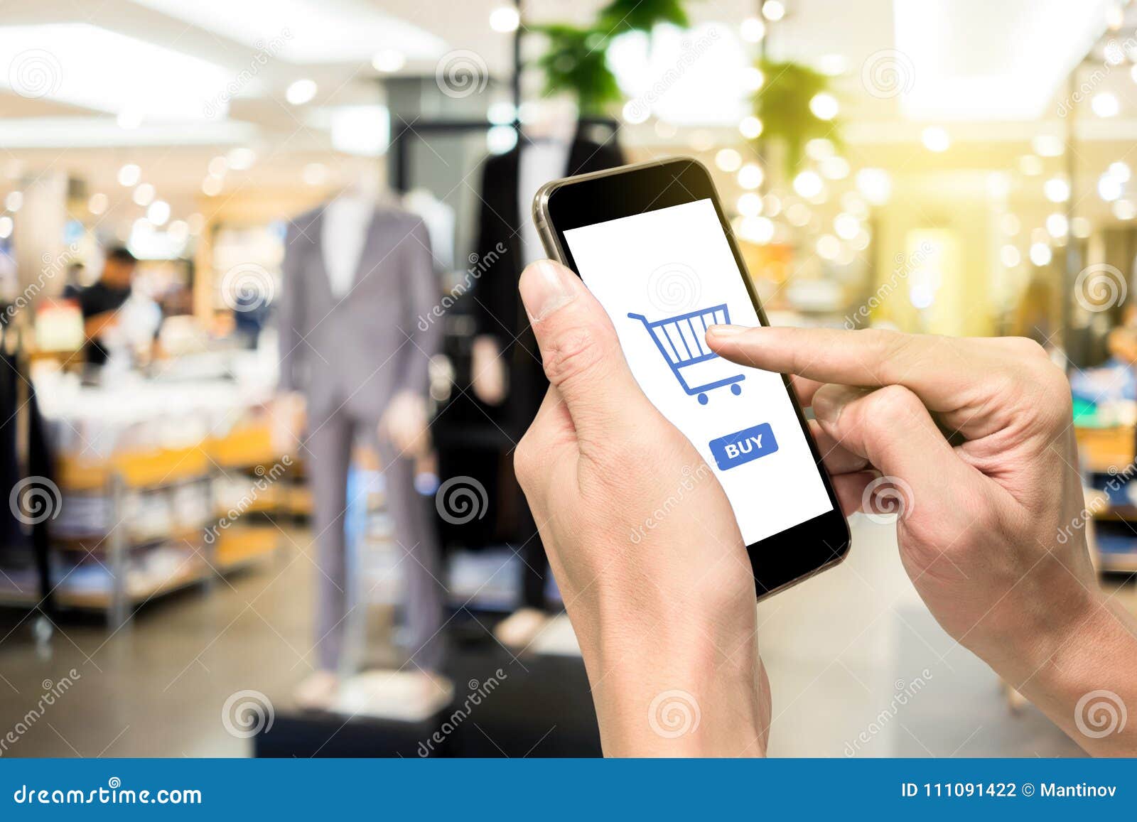 one using smartphone men fashion wear