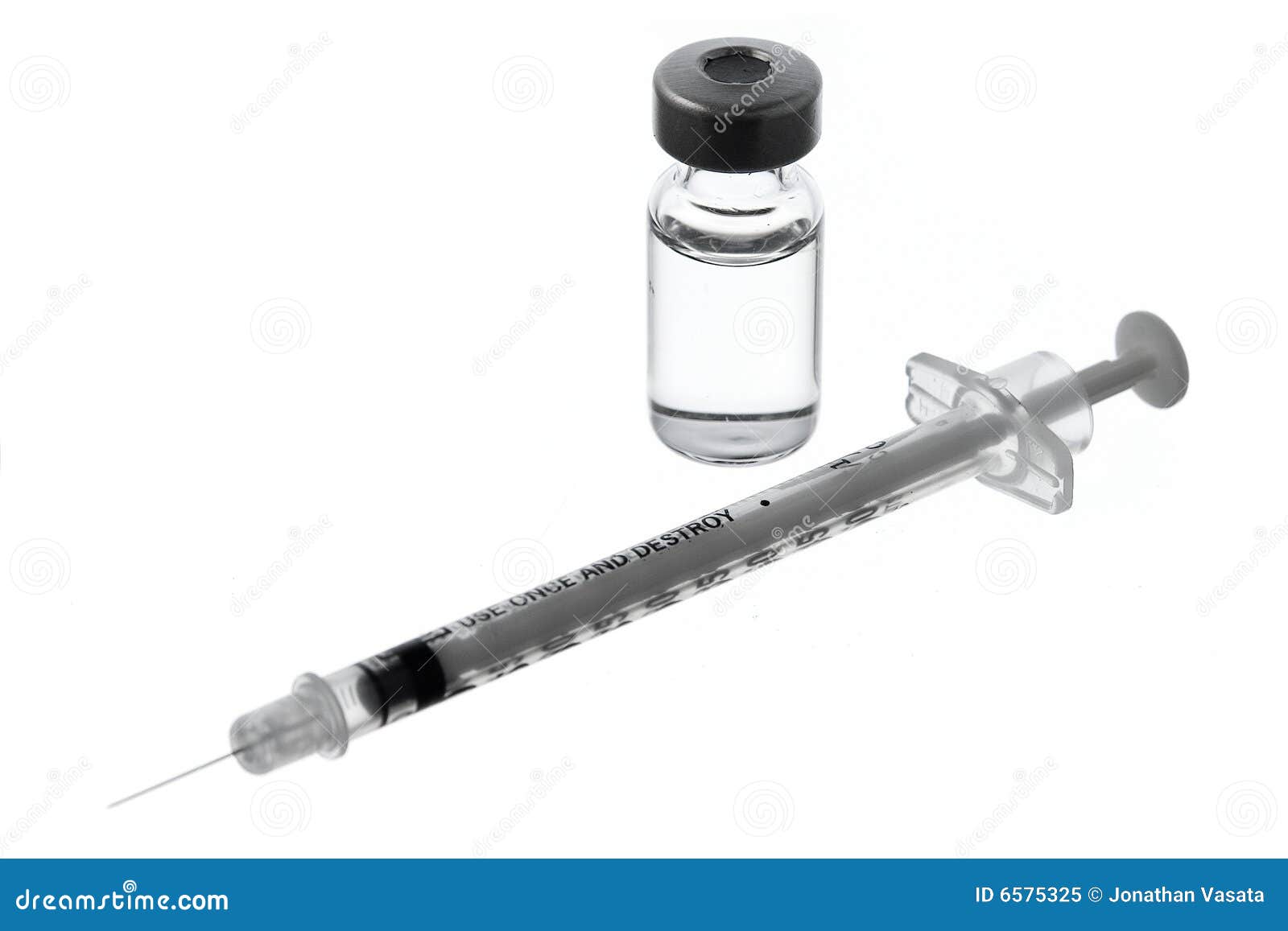 One Vial With Hypodermic Needle Royalty Free Stock Photo Image 6575325