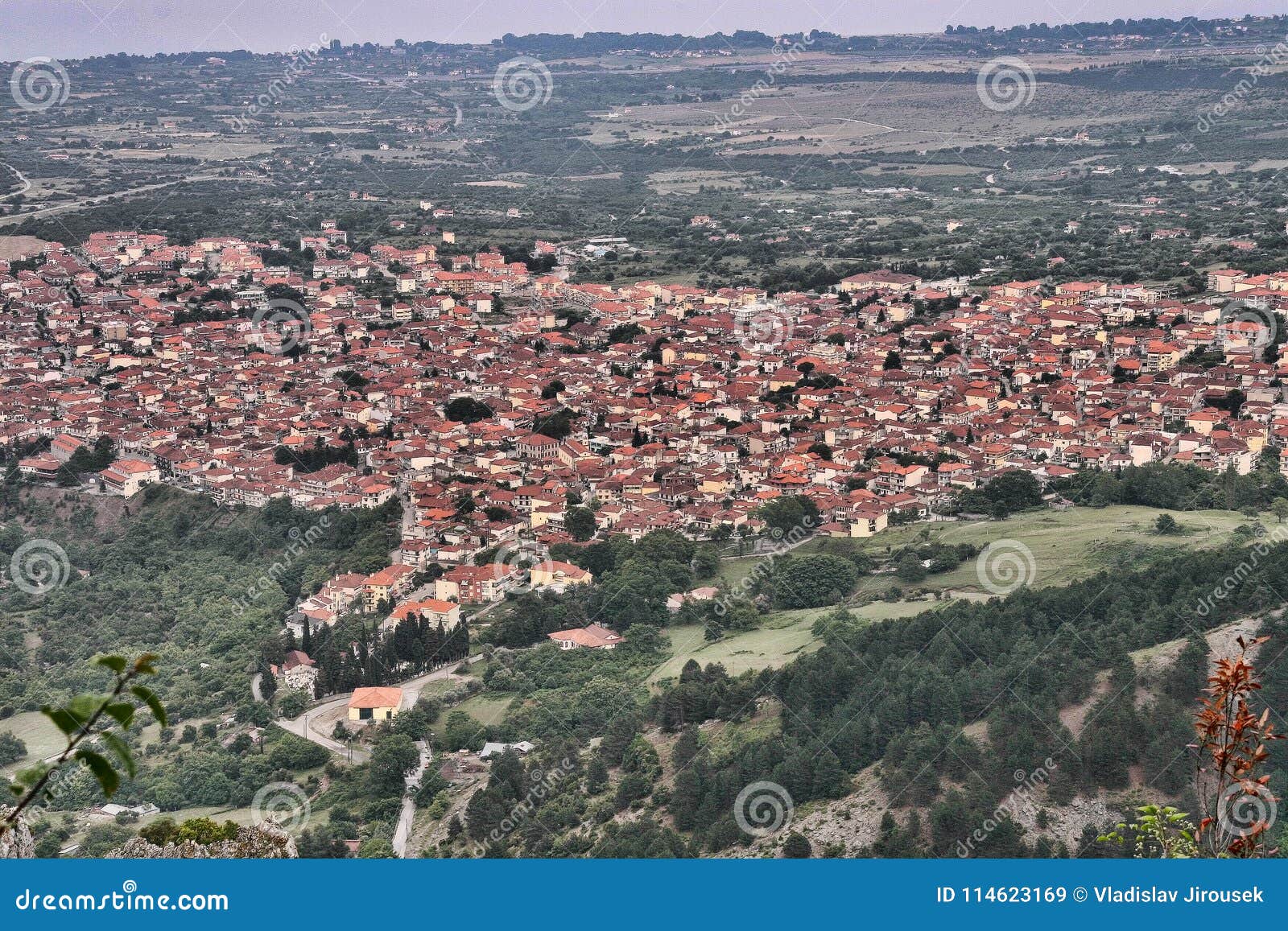 View of the Town of Litochoro, Greece Stock Image - Image of landscape ...