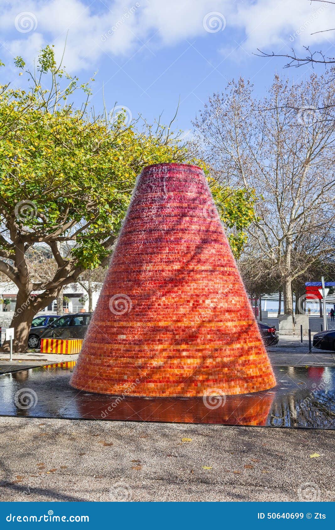 one of the water volcanoes, a popular attraction among visitors, especially children