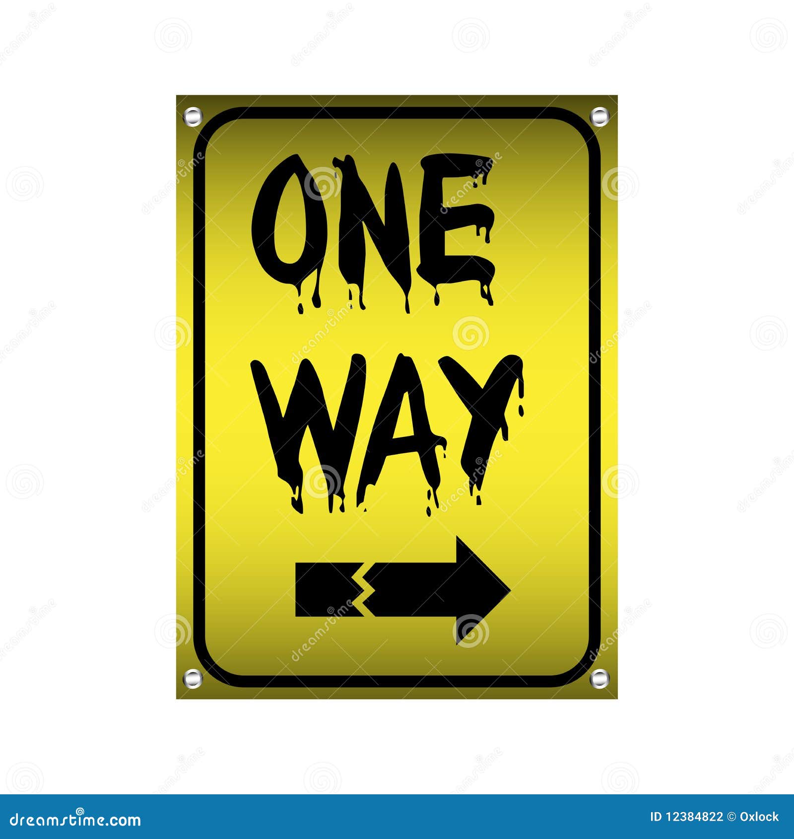 One Way Sign Stock Vector Illustration Of Notification 12384822