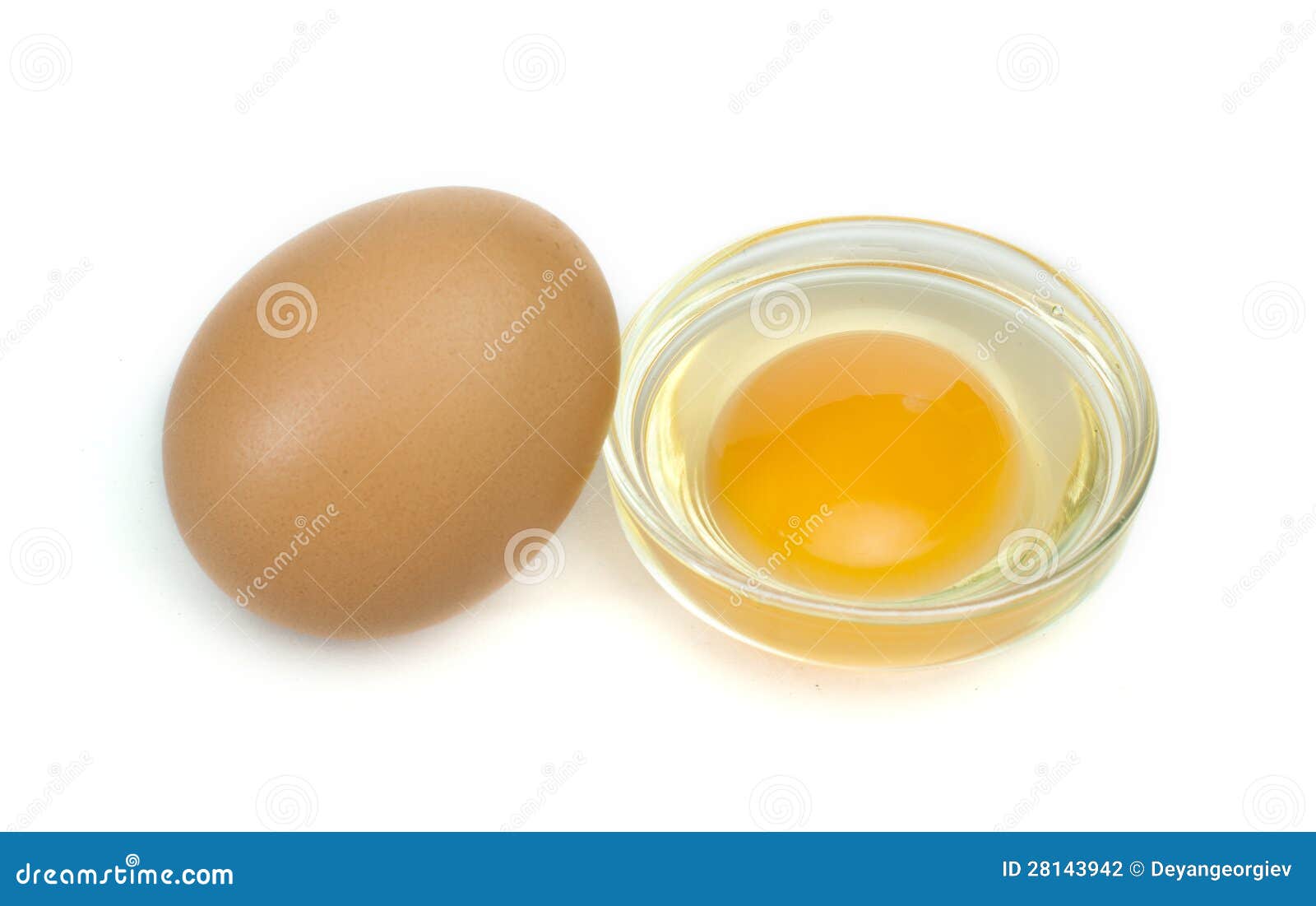 One Whole Egg and Another Broken in Half Raw Egg Stock Photo Image of
