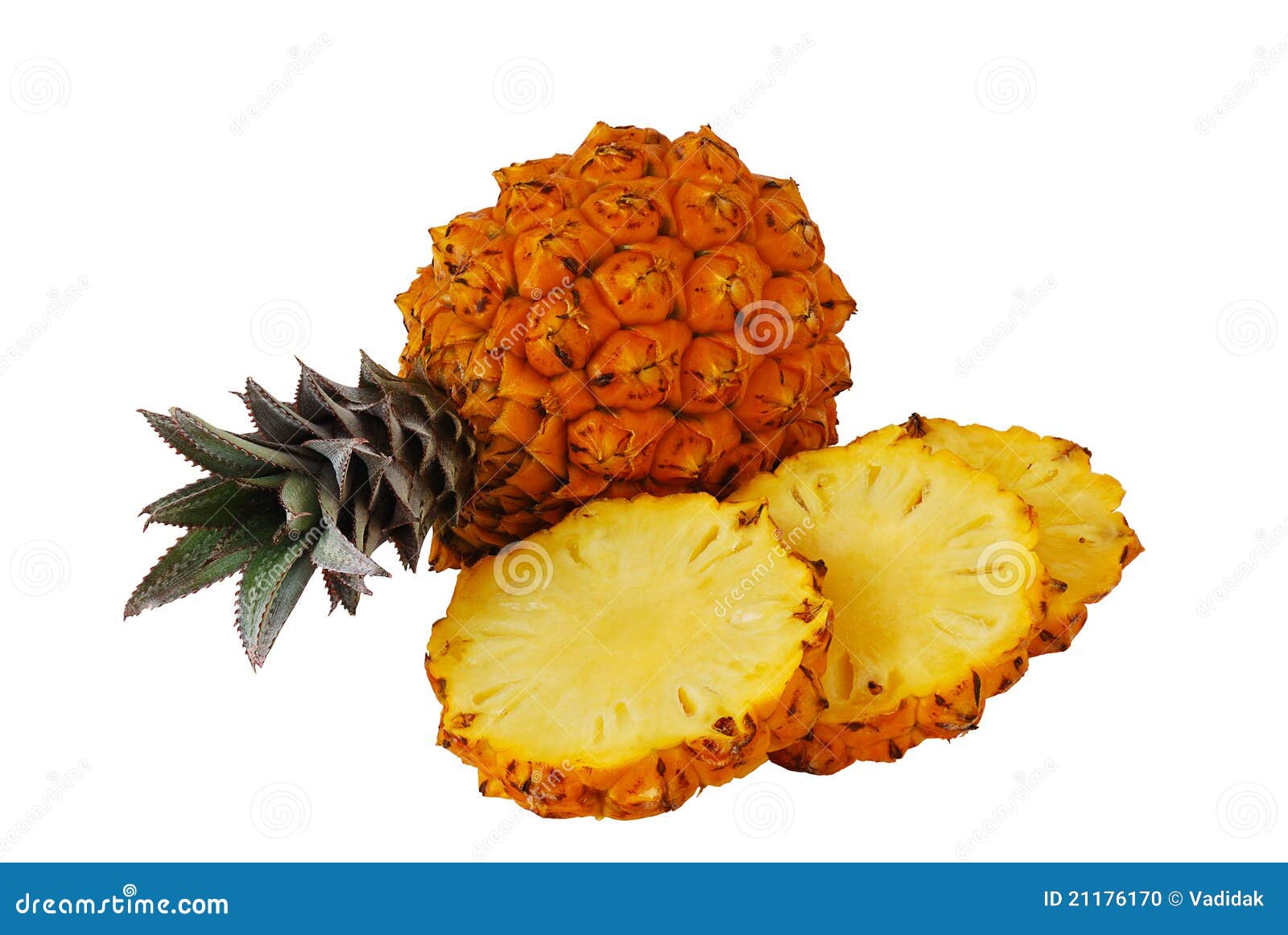 One Whole and One Sliced Fresh Pineapples Stock Photo Image of