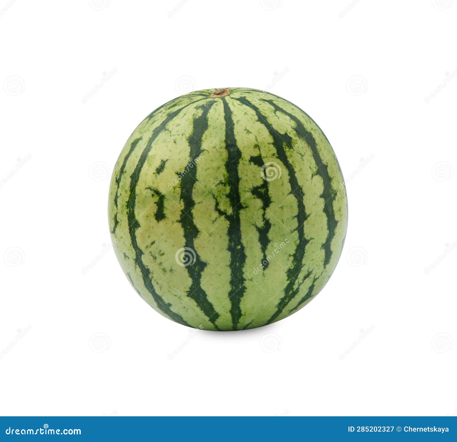 One Whole Ripe Watermelon Isolated on White Stock Image Image of