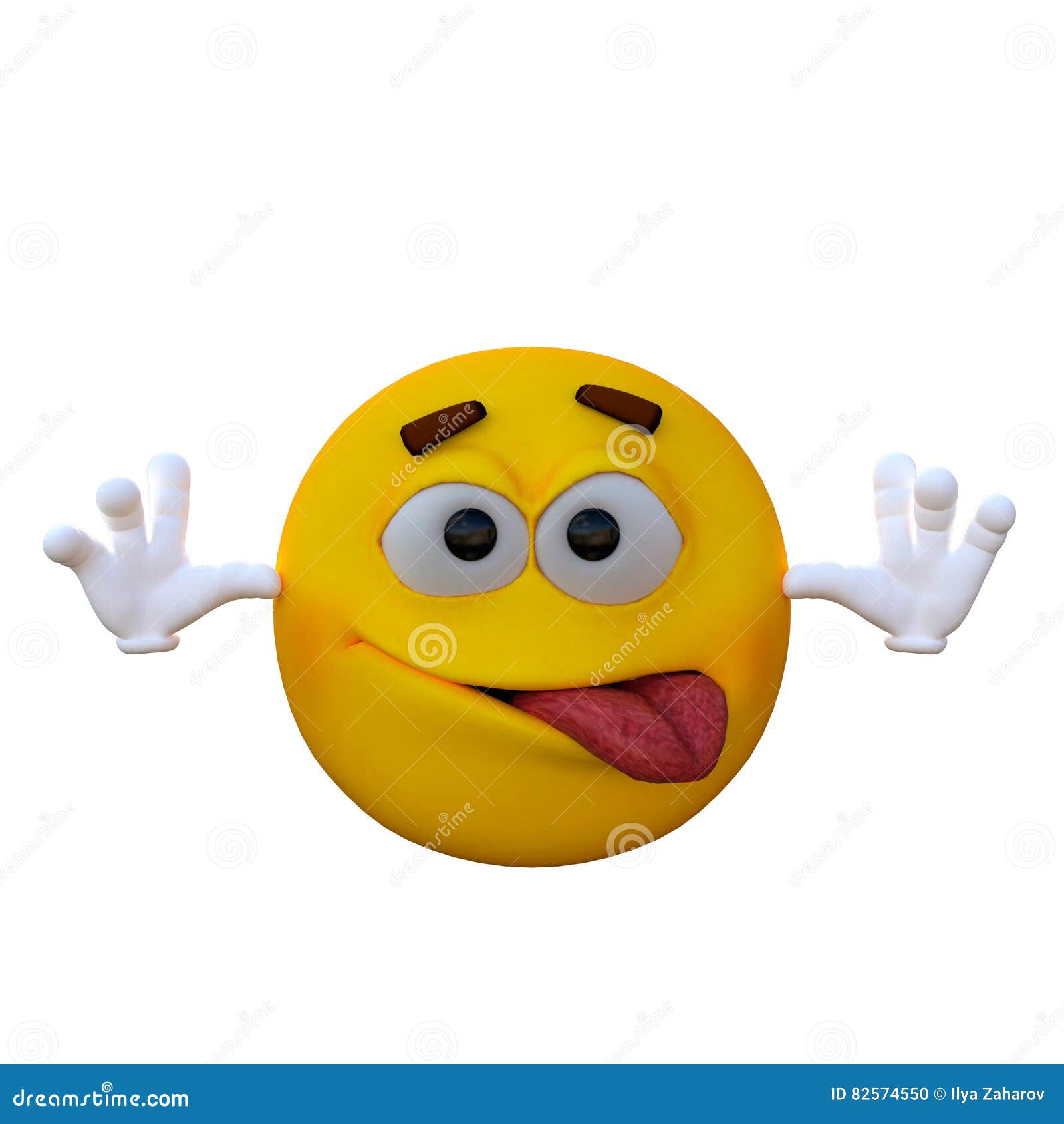 One Yellow Smiley with Hands Stock Illustration - Illustration of ...