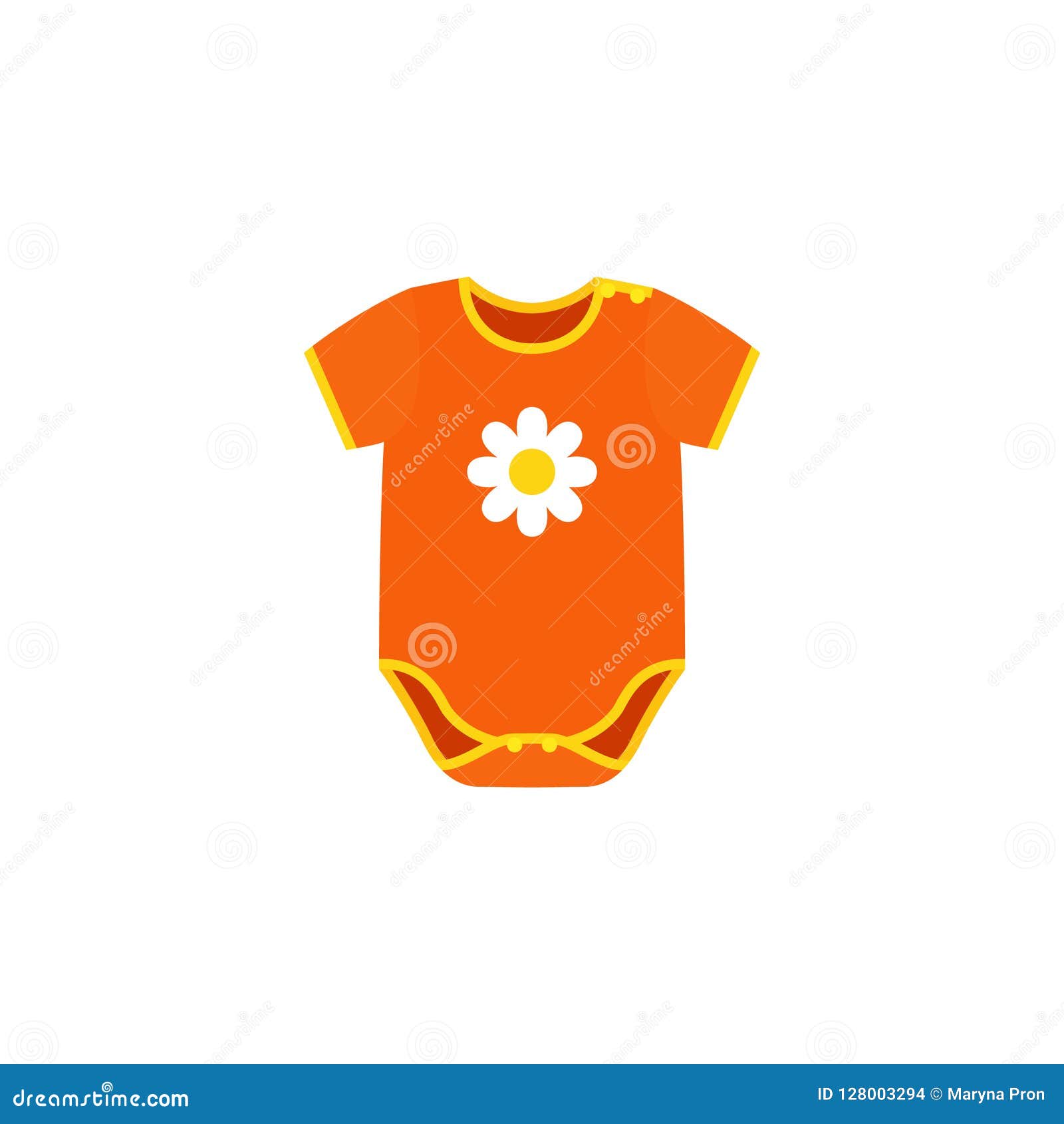 Onesies Baby Cloth in Flat Design. Vector Cartoon Illustration. Stock ...