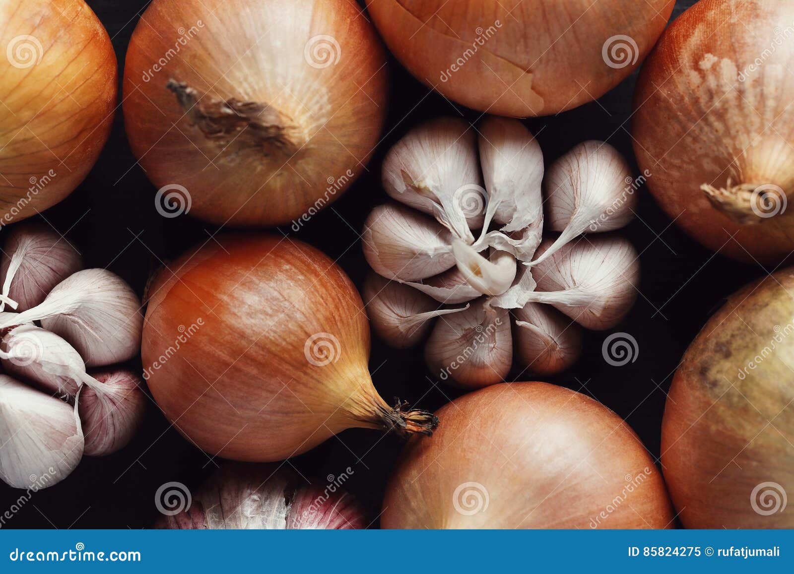 Onion and garlic stock image. Image of object, ingredient 85824275