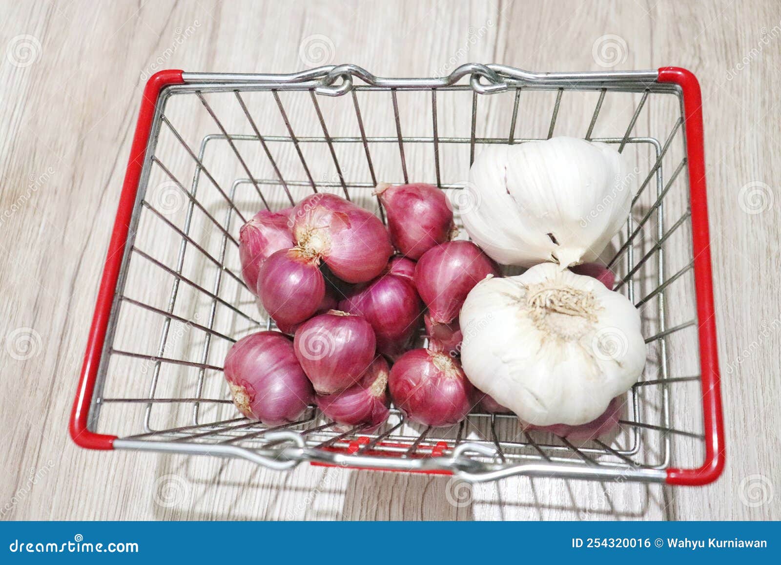 Onion and Garlic in a Iron Basket Stock Photo Image of collection