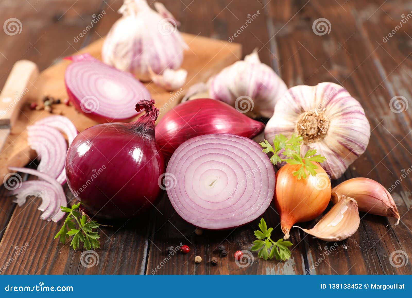 Onion and garlic stock photo. Image of spice, cooking 138133452