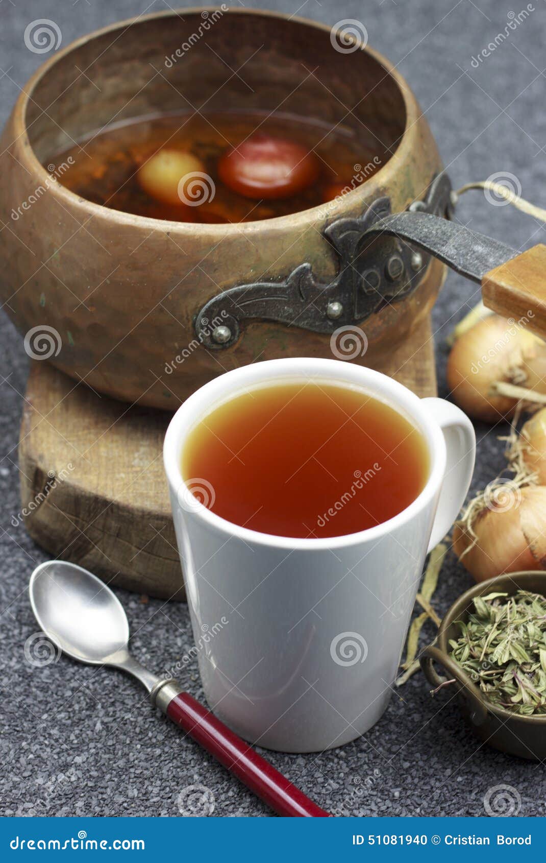 Onion Medicine Tea with Herbs Stock Photo Image of ingredient, making 51081940