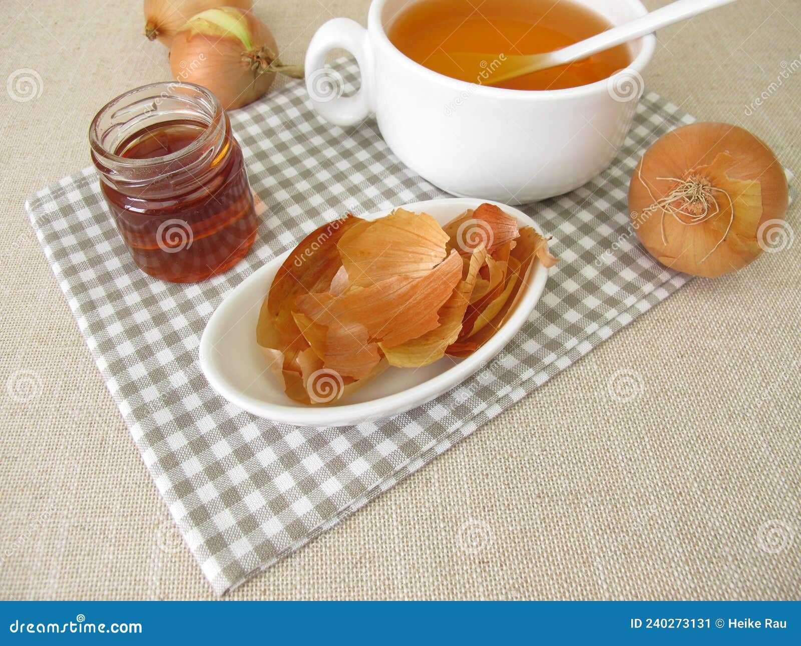 Onion peel tea with honey stock image. Image of honey 240273131