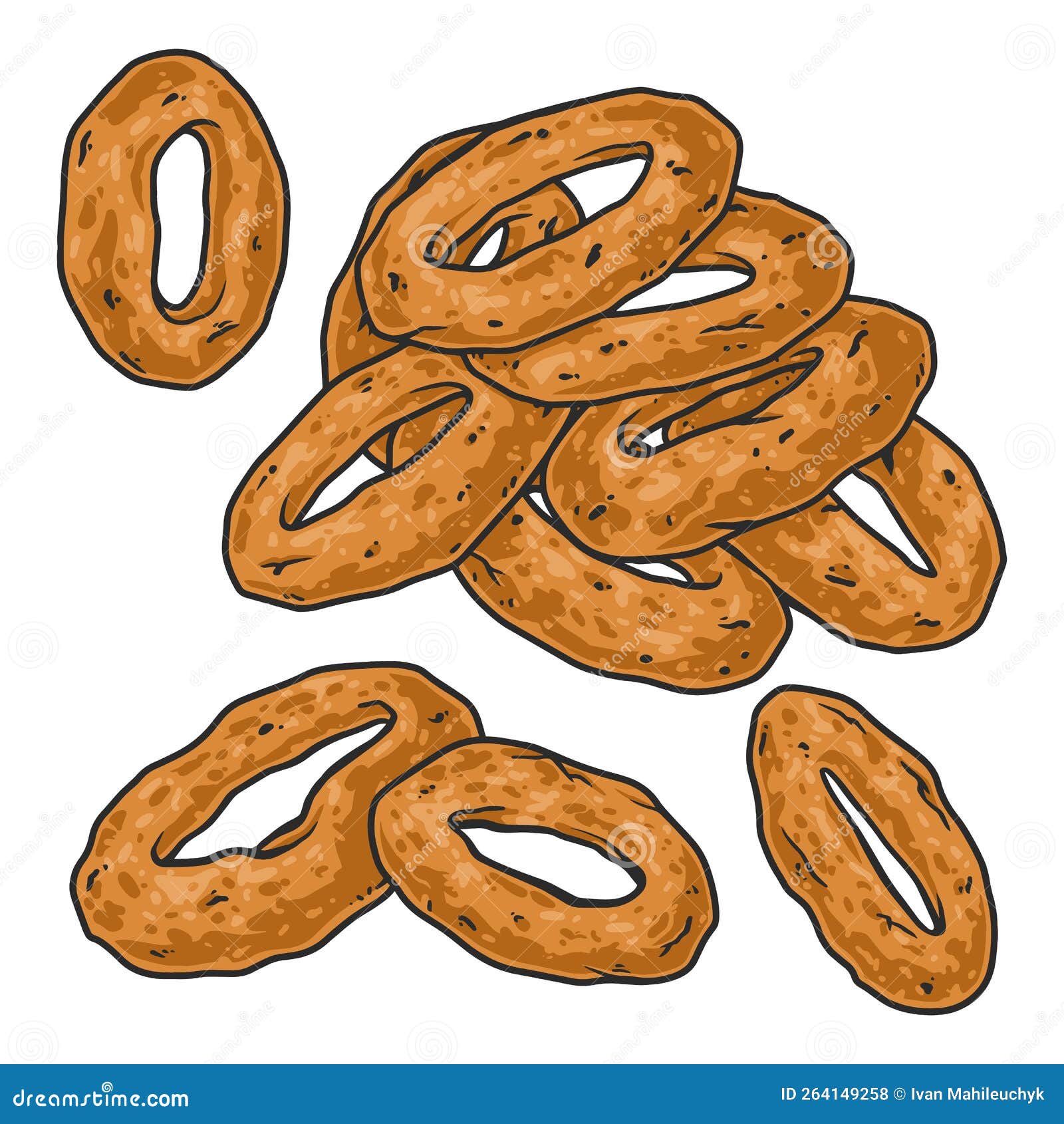 Bunch Fried Onion Rings White Isolated Background Stock Illustration by  ©Krakenimages.com #549687954
