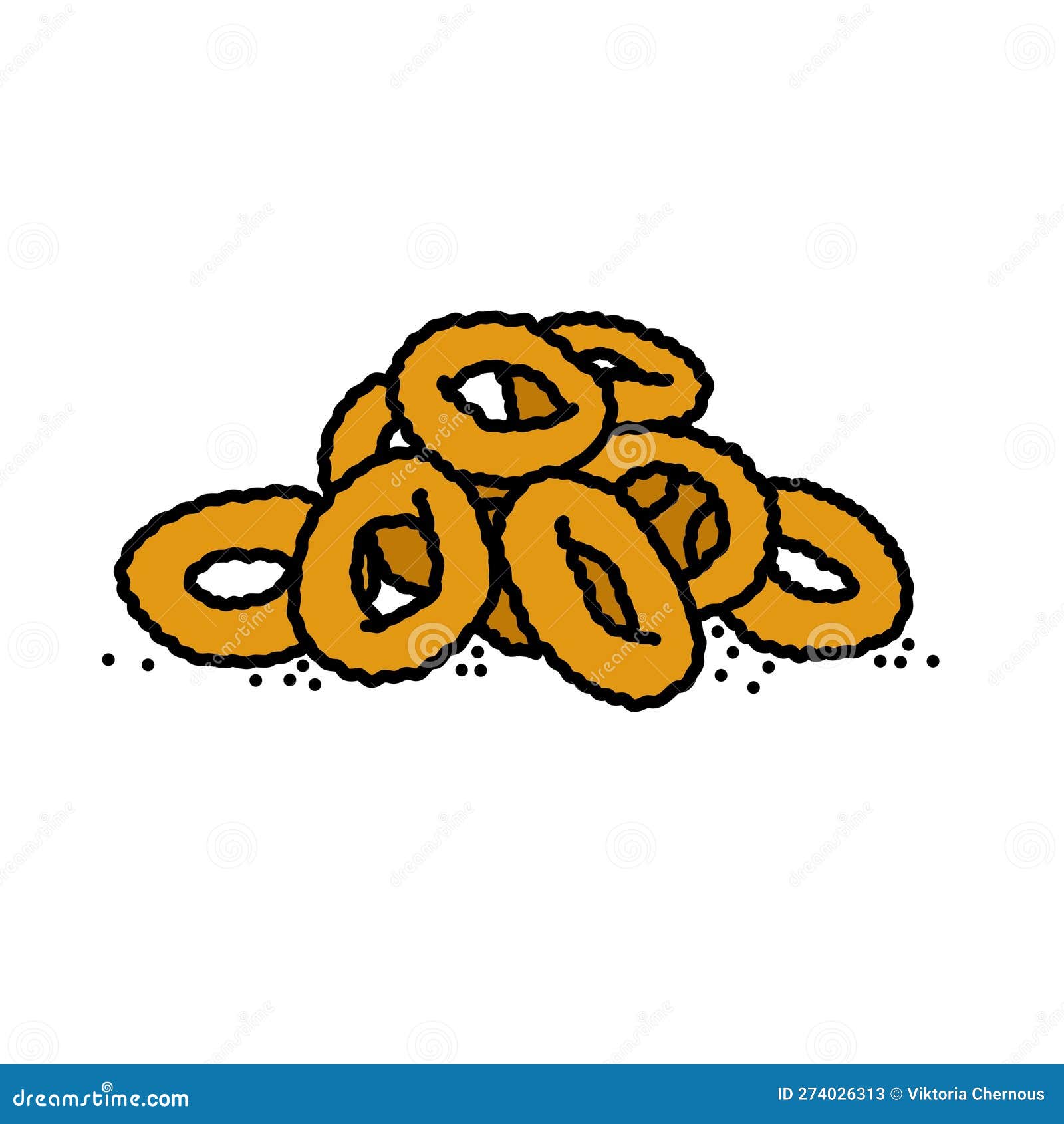 Fried onion rings Royalty Free Vector Image - VectorStock