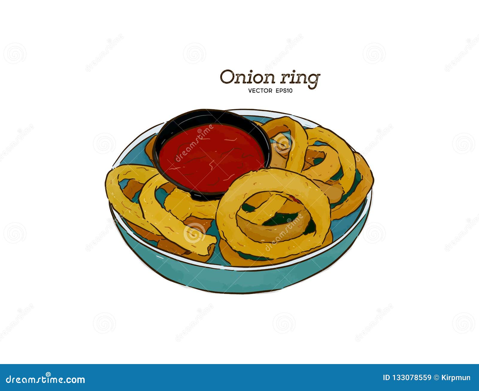 Onion rings icon vector clipart. Fried onion rings cute illustration.  American fast food. Street fried fast food for alcohol. Golden crispy onion  Stock Vector Image & Art - Alamy