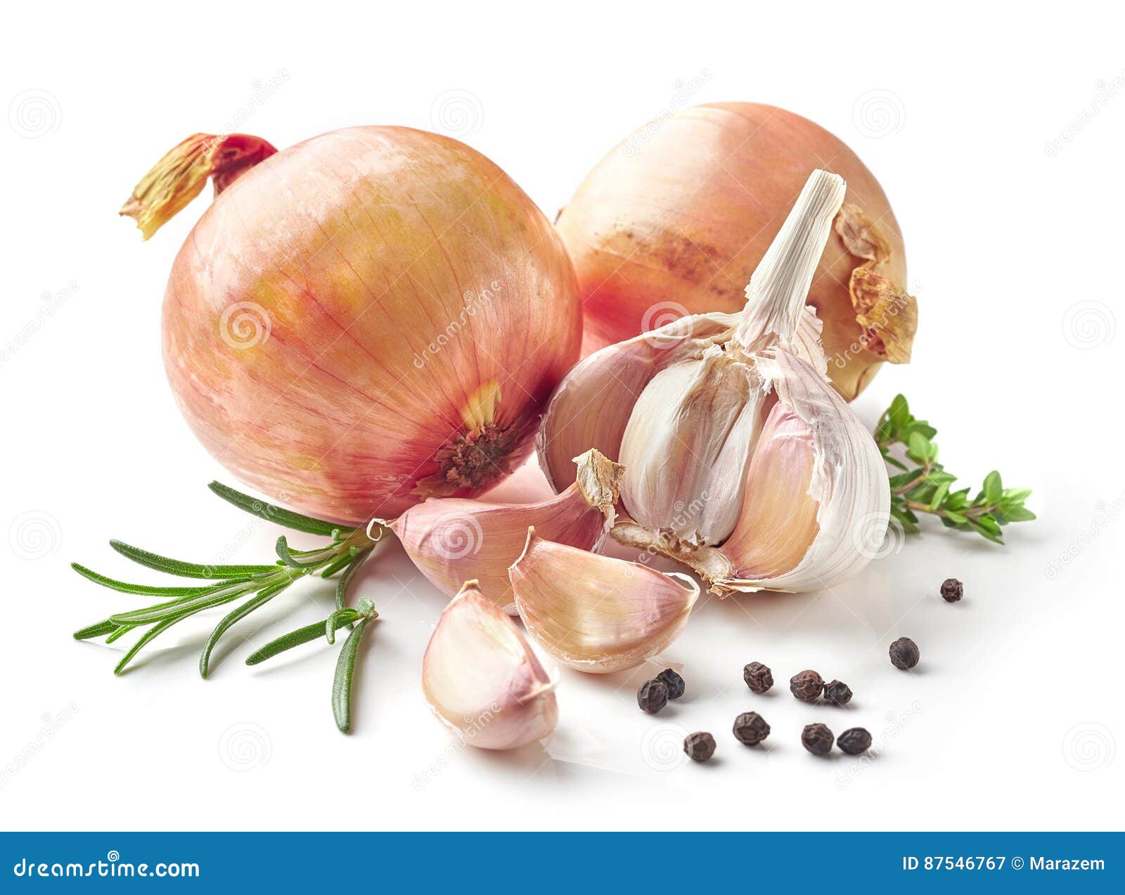 Onions, garlic and spices stock image. Image of composition 87546767