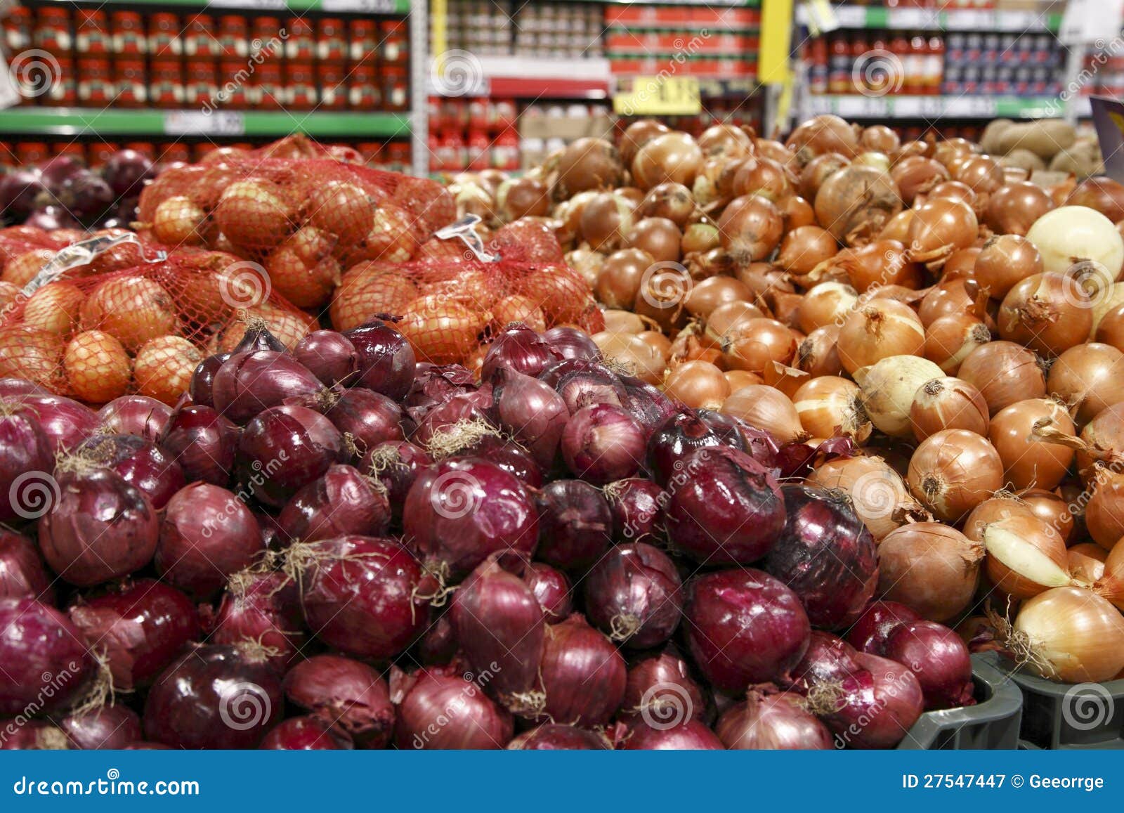 Onions for sale in grocery stock image. Image of farm 27547447