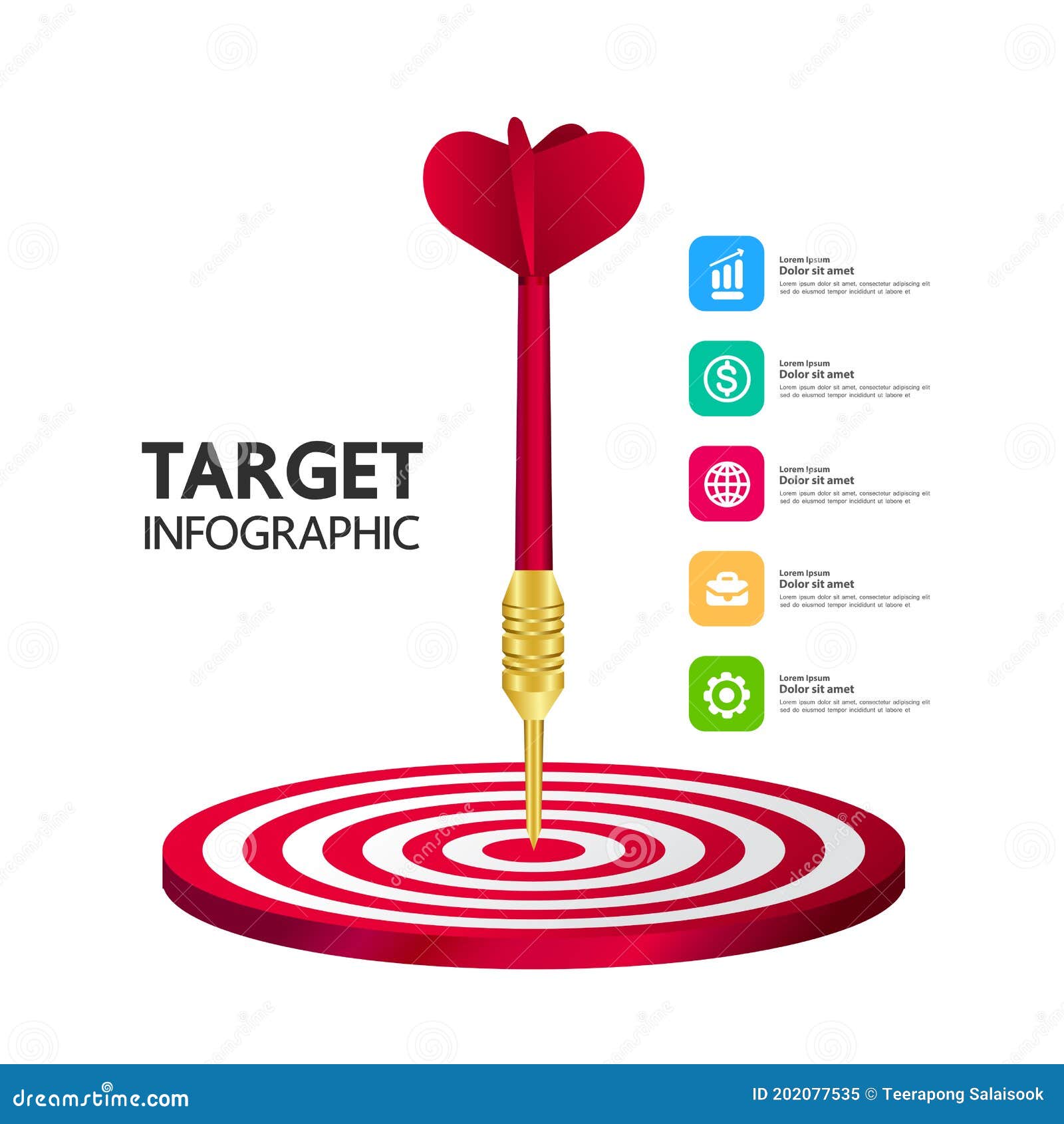 Business and Success Target and Goal Focus Vector Illustration. Stock