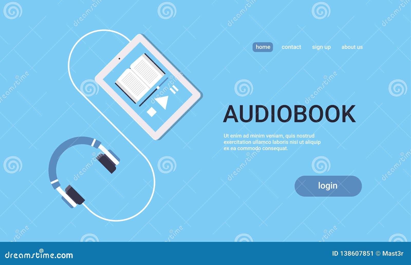 Online Audiobook Mobile Application Tablet Or Smartphone ...