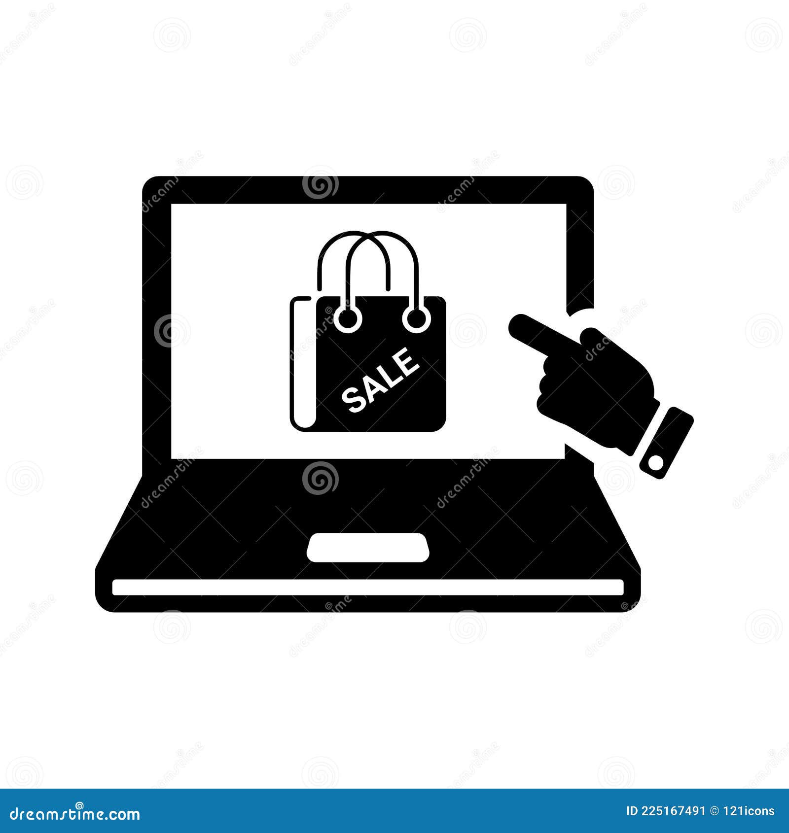 Download Online, Bag, Ecommerce Icon. Black Vector Graphics Stock Vector - Illustration of buying ...